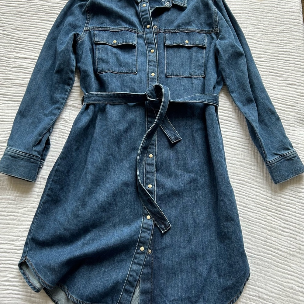 Mango MNG Denim Shirt Dress, Sz. 6 (M)